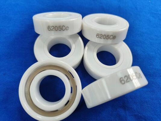 6205 Full Zirconia Ceramic Ball Bearing với P6/P5 Grade Precision PTFE Cage và Seal HIP Sintering ZrO2