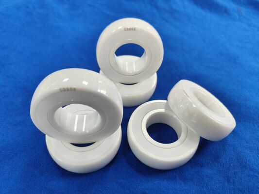 Vòng bi cầu gốm ZrO2 Full Zirconia thiêu kết HIP với lồng PEEK, phớt PTFE và độ chính xác cấp P6/P5